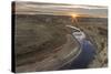 Sunset over the Little Missouri River, North Dakota, USA-Chuck Haney-Stretched Canvas