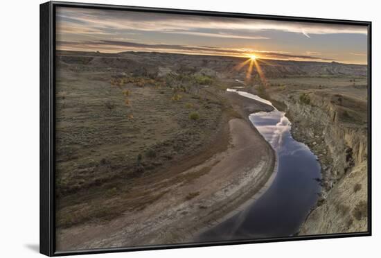 Sunset over the Little Missouri River, North Dakota, USA-Chuck Haney-Framed Photographic Print