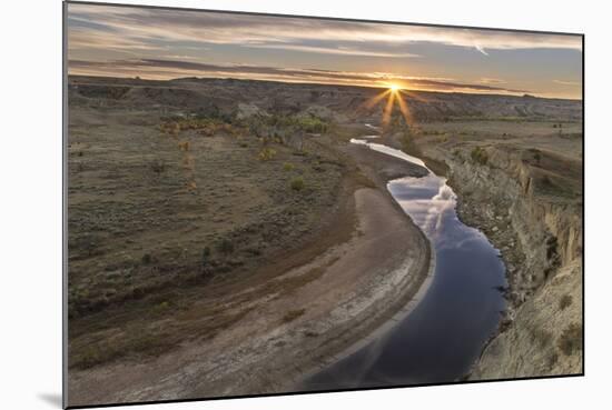 Sunset over the Little Missouri River, North Dakota, USA-Chuck Haney-Mounted Photographic Print