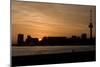 Sunset over the Maas River with the Euromast, Rotterdam, Netherlands-Natalie Tepper-Mounted Photo