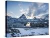 Sunset over the Many Glacier Hotel, Glacier National Park, Montana.-Steven Gnam-Stretched Canvas