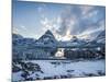 Sunset over the Many Glacier Hotel, Glacier National Park, Montana.-Steven Gnam-Mounted Photographic Print