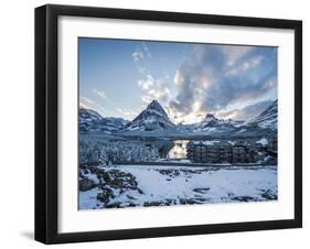 Sunset over the Many Glacier Hotel, Glacier National Park, Montana.-Steven Gnam-Framed Photographic Print