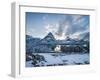 Sunset over the Many Glacier Hotel, Glacier National Park, Montana.-Steven Gnam-Framed Photographic Print