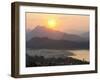 Sunset over the Mekong River from Wat Phousi, Luang Prabang, Laos, Indochina, Southeast Asia, Asia-Matthew Williams-Ellis-Framed Premium Photographic Print