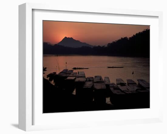 Sunset over the Mekong River, Luang Prabang, Laos, Indochina, Southeast Asia-Mcconnell Andrew-Framed Photographic Print