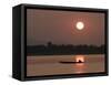 Sunset Over the Mekong River, Pakse, Southern Laos, Indochina, Southeast Asia-Andrew Mcconnell-Framed Stretched Canvas