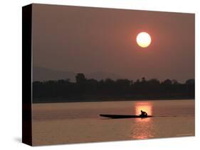 Sunset Over the Mekong River, Pakse, Southern Laos, Indochina, Southeast Asia-Andrew Mcconnell-Stretched Canvas