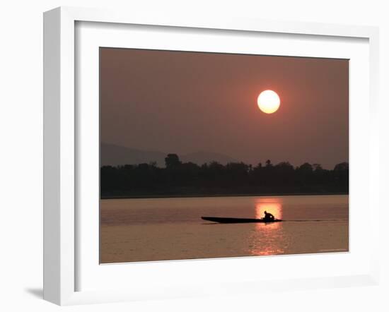 Sunset Over the Mekong River, Pakse, Southern Laos, Indochina, Southeast Asia-Andrew Mcconnell-Framed Photographic Print