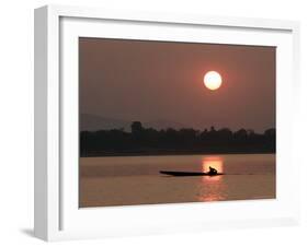 Sunset Over the Mekong River, Pakse, Southern Laos, Indochina, Southeast Asia-Andrew Mcconnell-Framed Photographic Print