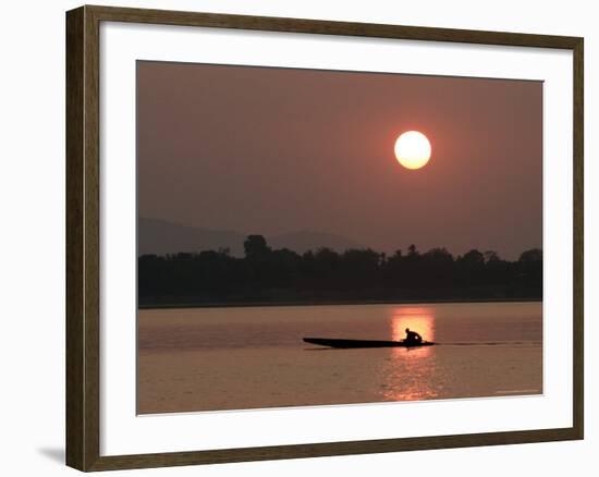 Sunset Over the Mekong River, Pakse, Southern Laos, Indochina, Southeast Asia-Andrew Mcconnell-Framed Photographic Print