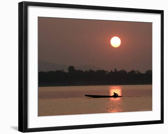 Sunset Over the Mekong River, Pakse, Southern Laos, Indochina, Southeast Asia-Andrew Mcconnell-Framed Photographic Print