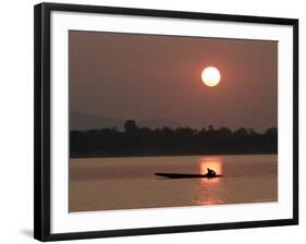 Sunset Over the Mekong River, Pakse, Southern Laos, Indochina, Southeast Asia-Andrew Mcconnell-Framed Photographic Print