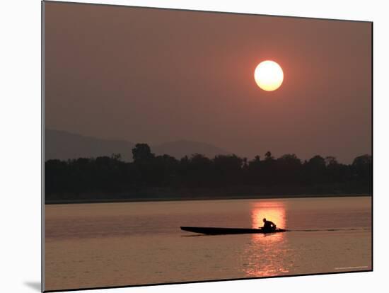 Sunset Over the Mekong River, Pakse, Southern Laos, Indochina, Southeast Asia-Andrew Mcconnell-Mounted Photographic Print