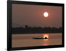 Sunset Over the Mekong River, Pakse, Southern Laos, Indochina, Southeast Asia-Andrew Mcconnell-Framed Photographic Print