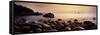 Sunset over the Ocean, Porth Nanven, Cornwall, England-null-Framed Stretched Canvas