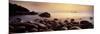 Sunset over the Ocean, Porth Nanven, Cornwall, England-null-Mounted Photographic Print