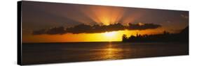 Sunset over the Ocean, Tahiti, French Polynesia-null-Stretched Canvas