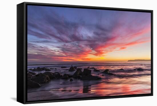 Sunset over the Pacific from Coronado-Andrew Shoemaker-Framed Stretched Canvas