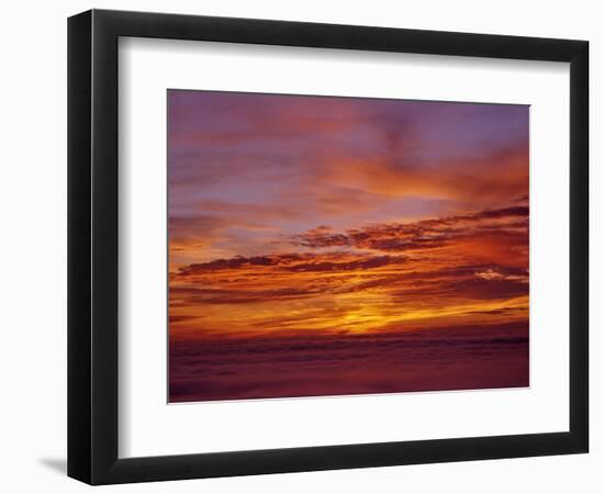 Sunset over the Pacific Ocean from Cape Perpetua, Oregon, USA-Steve Terrill-Framed Photographic Print