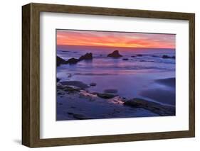 Sunset over the Pacific Ocean from Seal Rock along the Oregon Coast.-Darrell Gulin-Framed Photographic Print