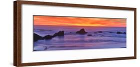 Sunset over the Pacific Ocean from Seal Rock along the Oregon Coast.-Darrell Gulin-Framed Photographic Print