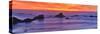 Sunset over the Pacific Ocean from Seal Rock along the Oregon Coast.-Darrell Gulin-Stretched Canvas