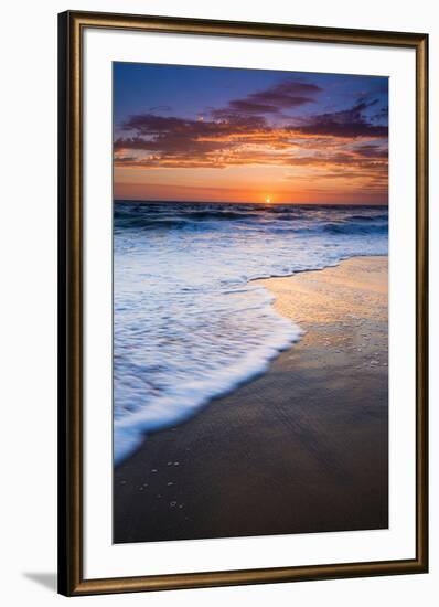 Sunset over the Pacific Ocean from Ventura State Beach, Ventura, California, USA-Russ Bishop-Framed Premium Photographic Print
