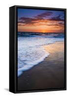 Sunset over the Pacific Ocean from Ventura State Beach, Ventura, California, USA-Russ Bishop-Framed Stretched Canvas