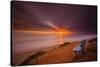 Sunset over the Pacific Ocean in Carlsbad, Ca-Andrew Shoemaker-Stretched Canvas