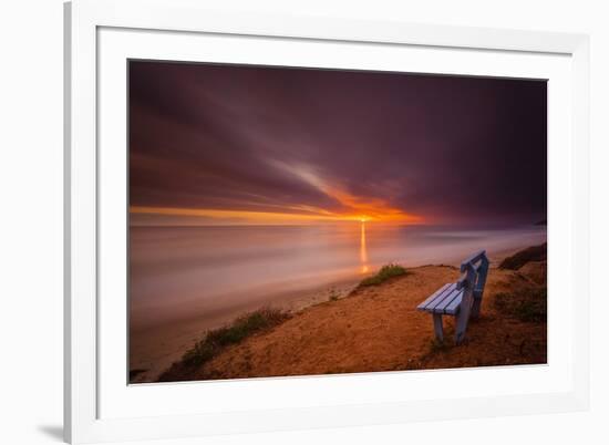 Sunset over the Pacific Ocean in Carlsbad, Ca-Andrew Shoemaker-Framed Photographic Print