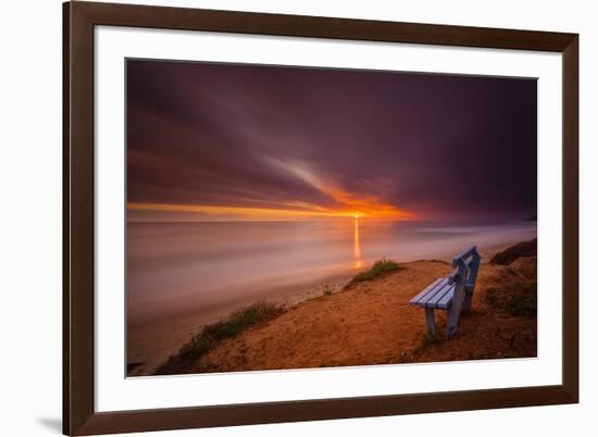 Sunset over the Pacific Ocean in Carlsbad, Ca-Andrew Shoemaker-Framed Photographic Print