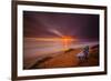 Sunset over the Pacific Ocean in Carlsbad, Ca-Andrew Shoemaker-Framed Photographic Print