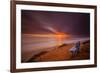 Sunset over the Pacific Ocean in Carlsbad, Ca-Andrew Shoemaker-Framed Photographic Print