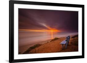 Sunset over the Pacific Ocean in Carlsbad, Ca-Andrew Shoemaker-Framed Photographic Print