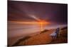 Sunset over the Pacific Ocean in Carlsbad, Ca-Andrew Shoemaker-Mounted Photographic Print