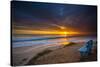 Sunset over the Pacific Ocean in Carlsbad, Ca-Andrew Shoemaker-Stretched Canvas