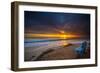 Sunset over the Pacific Ocean in Carlsbad, Ca-Andrew Shoemaker-Framed Photographic Print