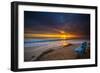 Sunset over the Pacific Ocean in Carlsbad, Ca-Andrew Shoemaker-Framed Photographic Print