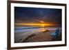 Sunset over the Pacific Ocean in Carlsbad, Ca-Andrew Shoemaker-Framed Photographic Print