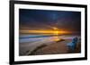 Sunset over the Pacific Ocean in Carlsbad, Ca-Andrew Shoemaker-Framed Photographic Print