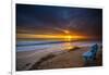 Sunset over the Pacific Ocean in Carlsbad, Ca-Andrew Shoemaker-Framed Photographic Print