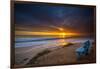 Sunset over the Pacific Ocean in Carlsbad, Ca-Andrew Shoemaker-Framed Photographic Print