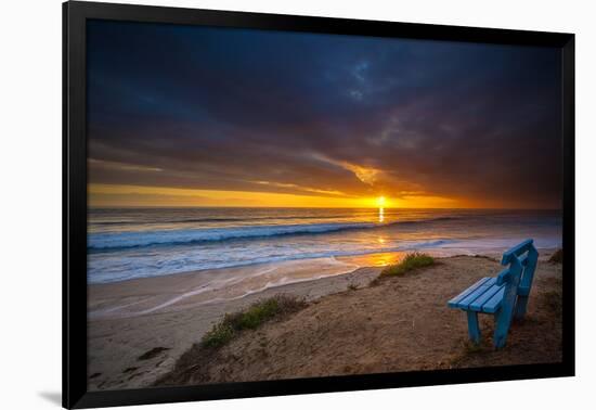 Sunset over the Pacific Ocean in Carlsbad, Ca-Andrew Shoemaker-Framed Photographic Print