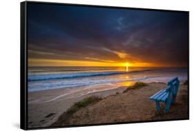 Sunset over the Pacific Ocean in Carlsbad, Ca-Andrew Shoemaker-Framed Stretched Canvas