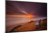 Sunset over the Pacific Ocean in Carlsbad, Ca-Andrew Shoemaker-Mounted Photographic Print