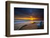 Sunset over the Pacific Ocean in Carlsbad, Ca-Andrew Shoemaker-Framed Photographic Print