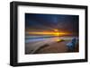 Sunset over the Pacific Ocean in Carlsbad, Ca-Andrew Shoemaker-Framed Premium Photographic Print