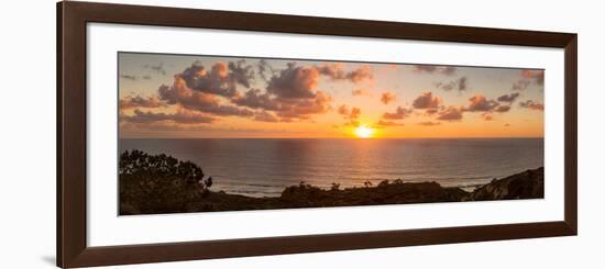 Sunset over the Pacific Ocean, Torrey Pines State Natural Reserve, San Diego, San Diego County-null-Framed Photographic Print