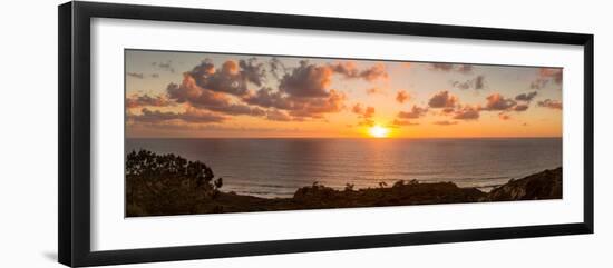 Sunset over the Pacific Ocean, Torrey Pines State Natural Reserve, San Diego, San Diego County-null-Framed Photographic Print